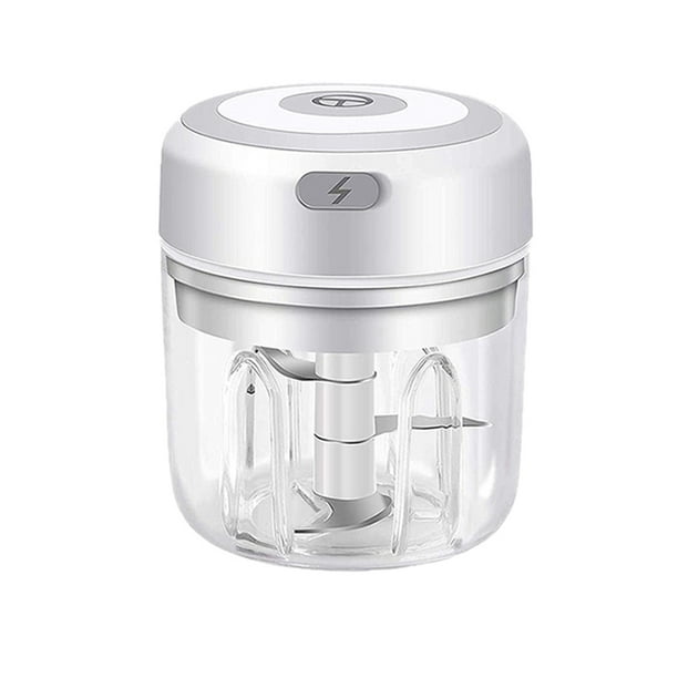 Bearachild Triturador de ajos eléctrico portátil de 3,7 V con carga USB, rebanador de acero inoxidable, picador, casa interior, cocina, pimienta, Cocina y Comedor Blanco Bearachild HA059907-01B