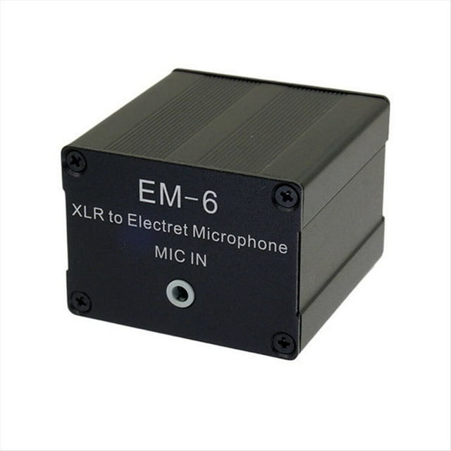 Amplificador de Micrófono Electret EM-6 XLR A 3,5 mm, Entrada de Micrófono con Conector de 3,5 mm, Mezclador de Audio, Tarjeta de Sonido y Convertidor de Captación.