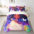 thumbnail image 2 of Feelyou Black Girl Princess Bedding Comforter Set 7pcs, Galaxy Butterfly King Bedding Sets, 2 of 8