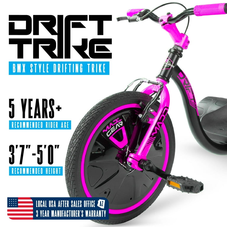 Drift Trike for Kids Ages 5+ with Adjustable Seat and 16