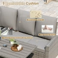 thumbnail image 4 of 6 Piece Outdoor Patio Furniture Set, Wicker Outdoor Sofa with Ottomans and Coffee Table, All Weather Rattan Patio Conversation Sets for Balcony, Garden, Yard, 4 of 9