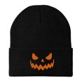 thumbnail image 4 of CUZIBR Women Knitted Beanie Hat Halloween Pumpkin Face Pattern Soft Stretchy Thermal Fall Winter Hat Holiday Party Cosplay Headwear For Adults, 4 of 4