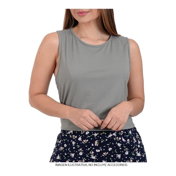 Top George Talla CH Cuello Redondo con Rayas Verde