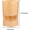 thumbnail image 3 of Katkitchen 100PCs Zip Lock Stand Up Kraft Paper Food Storage Bags Pouch with Window & Tear Notch, 7.9"x5.5" Food Saver Paper Party Gift Favor Wrap for Candy, Coffee Beans Nuts, 3 of 7