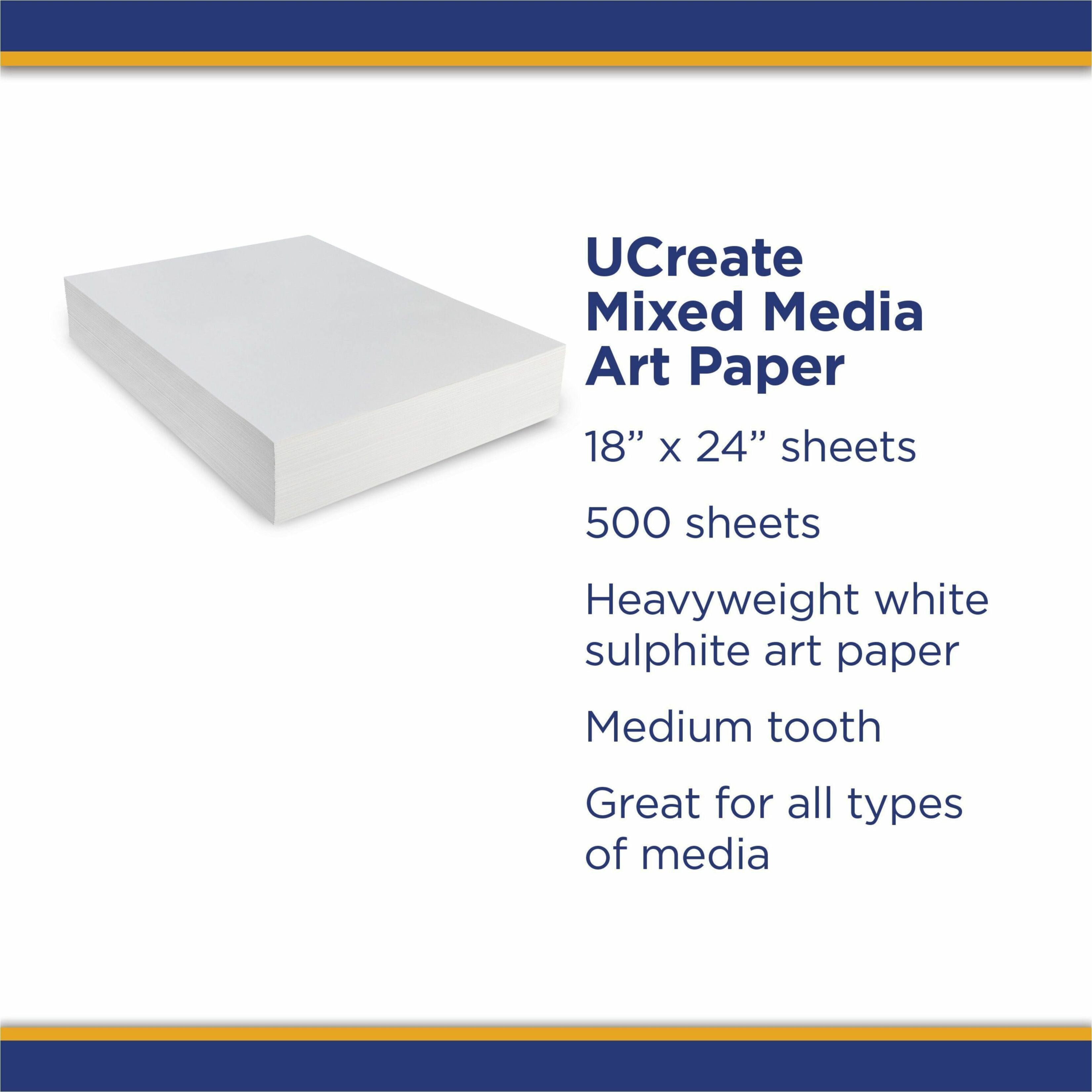 Art1st® Mixed Media Art Paper, Heavyweight, 18" x 24", 500 Sheets