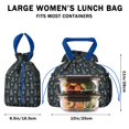 thumbnail image 5 of Dark Blue Christmas Tree Pattern Drawstring Lunch Bag Women - Drawstring Lunch Bag Insulated for Work Office - Stain-Resistant Large Lunchbags for Women with Multi-Pockets, 5 of 6