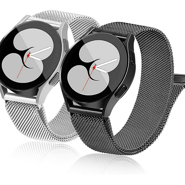 2 Packs Soft Metal Milanese Samsung Watch 4/5 Band, Mesh Loop 20mm