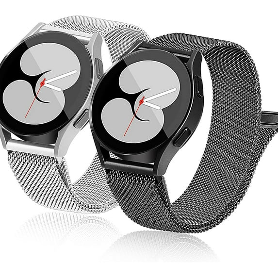 2 Packs Soft Metal Milanese Samsung Watch 4/5 Band, Mesh Loop 20mm Super Breathable & Comfortable band, Compatible with Samsung Galaxy Watch 5/Watch 5 Pro/Galaxy Watch 4/Active 2/ Watch 3 41mm