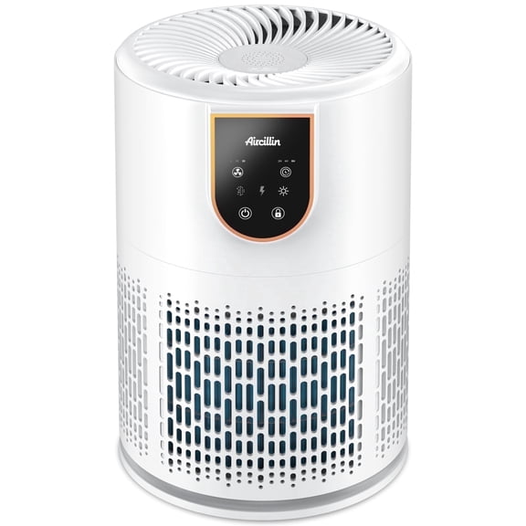 Aircillin Air Purifier for Bedroom, HEPA H13 Filter, with Aroma Pads, 398 Sq ft, White