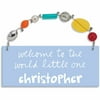 Personalized Sandra Magsamen Welcome To The World Boy's Wall Plaque