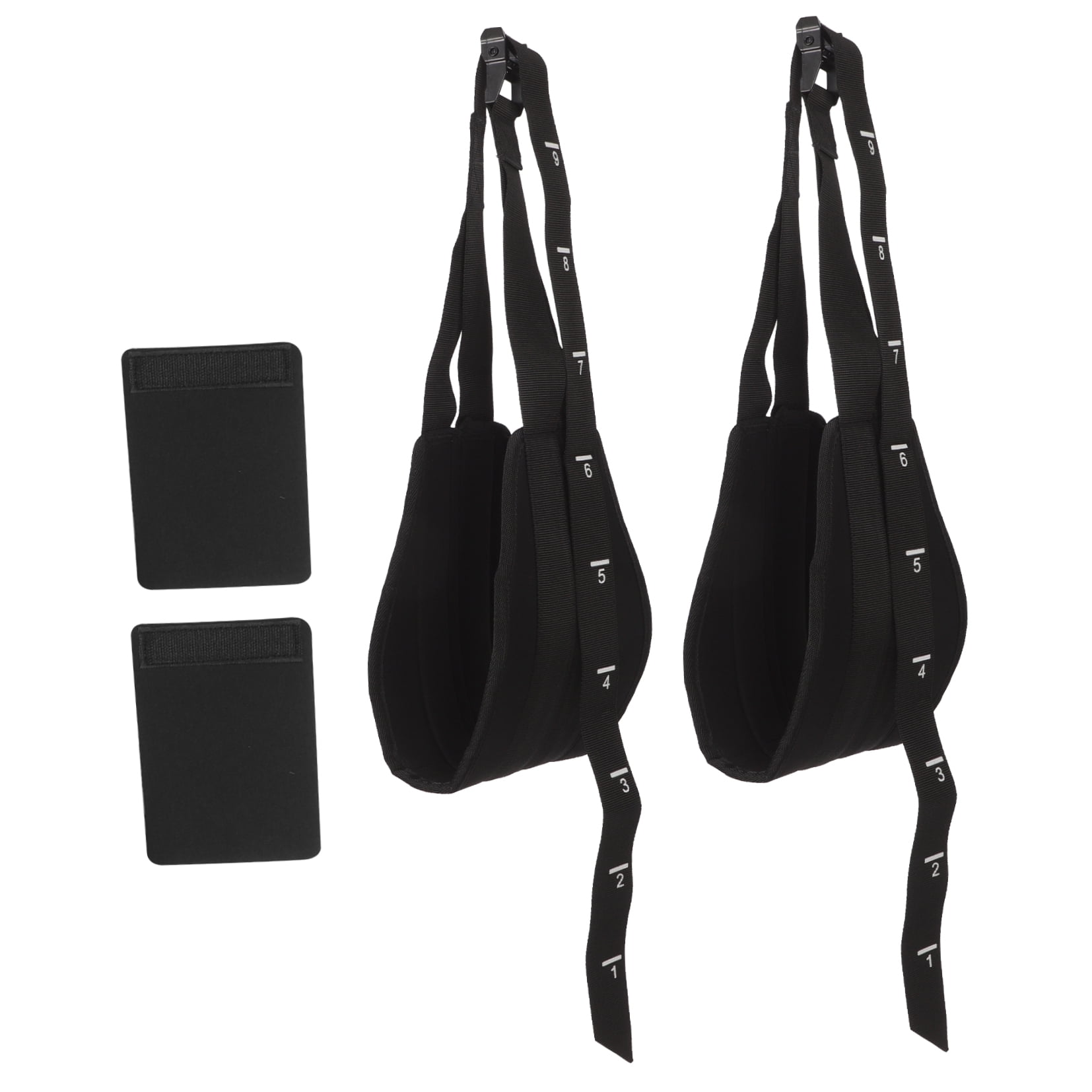 HOMEMAXS  Workout Equipment Daily Use Pull up Bar Hanging Straps Lifting Hooks Fitness Black