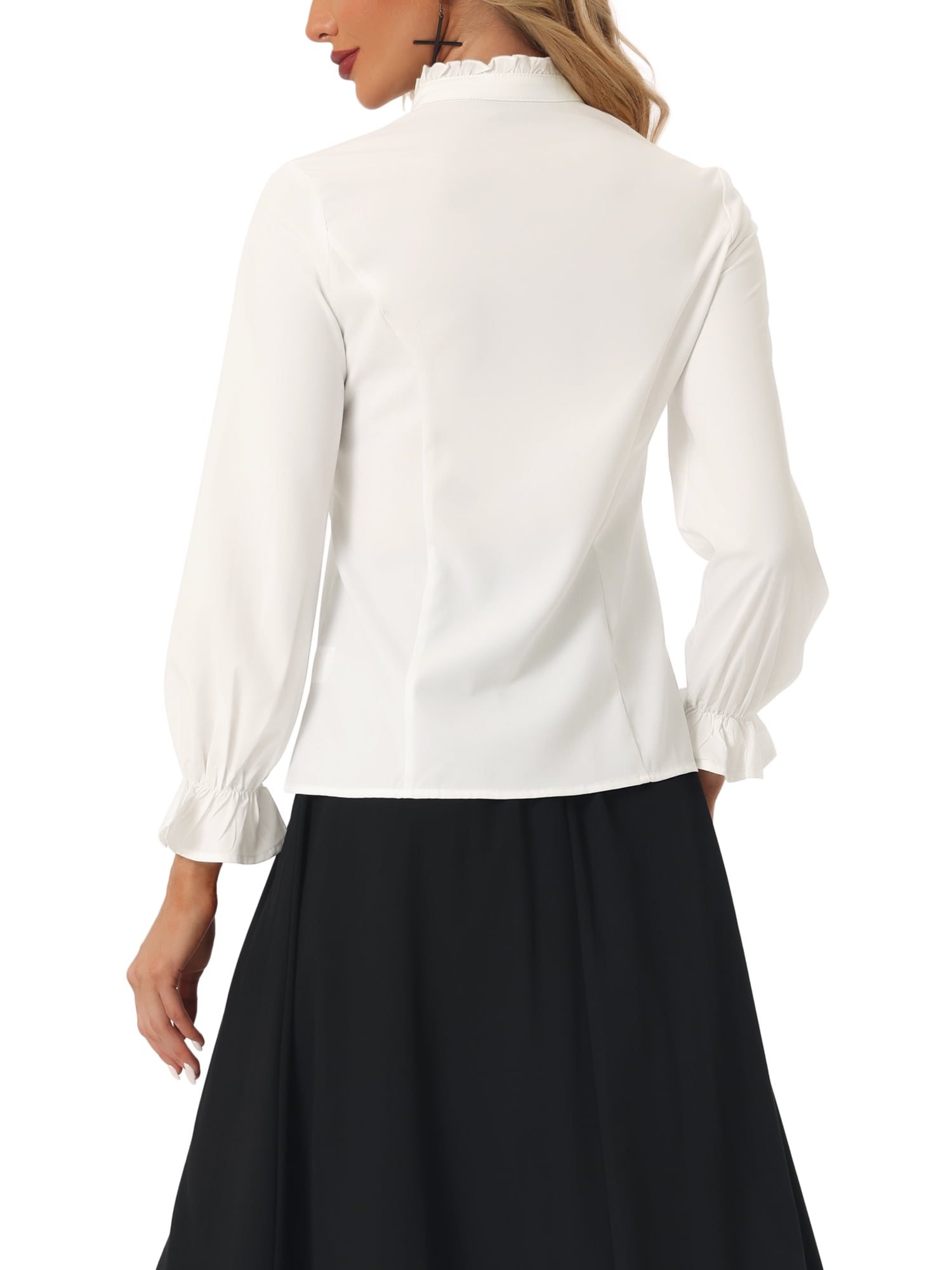 INSPIRE CHIC Women's Victorian Blouse Vintage Ruffled Long Sleeve