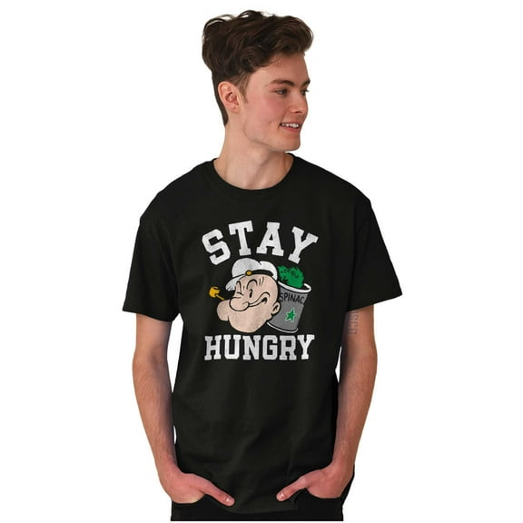 Stay Hungry Popeye The Sailor Man Men's Graphic T Shirt Tees Brisco Brands S