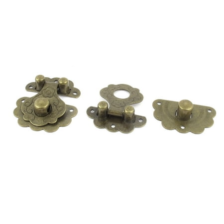 Jewelry Box Lock Set Unique Bargains 2 Pcs Bronze Tone Metal Retro Style Jewelry Case Box Lock Staple Latch Hasp Set ()