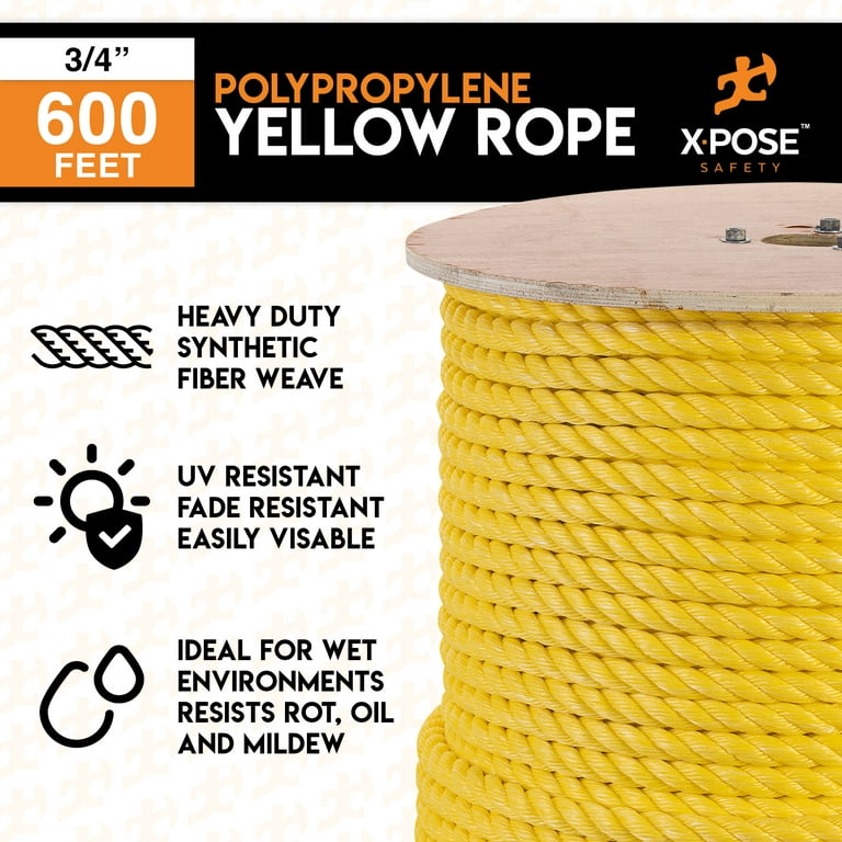 3/4 in. x 600 ft. Yellow Twisted Poly Rope