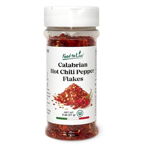 Calabrian Hot Chili Pepper Flakes, 2 oz – All Natural Vegan, Kosher – by Food to Live (Pack of 1)
