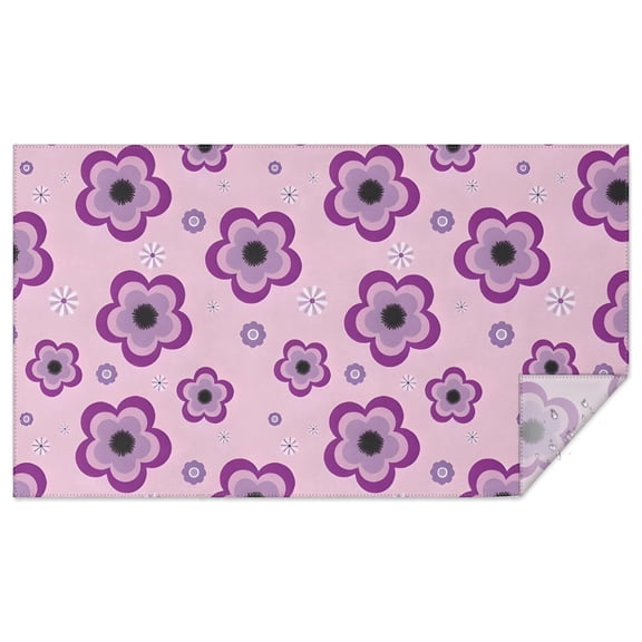 Pioneer Flower Floral Print Pattern Rectangle Tablecloth 60"x102",Waterproof Polyester Rectangle Table Cloth, Wipeable Spillproof Polyester Tablecloth for Dining, Camping, Indoor and Outdoor