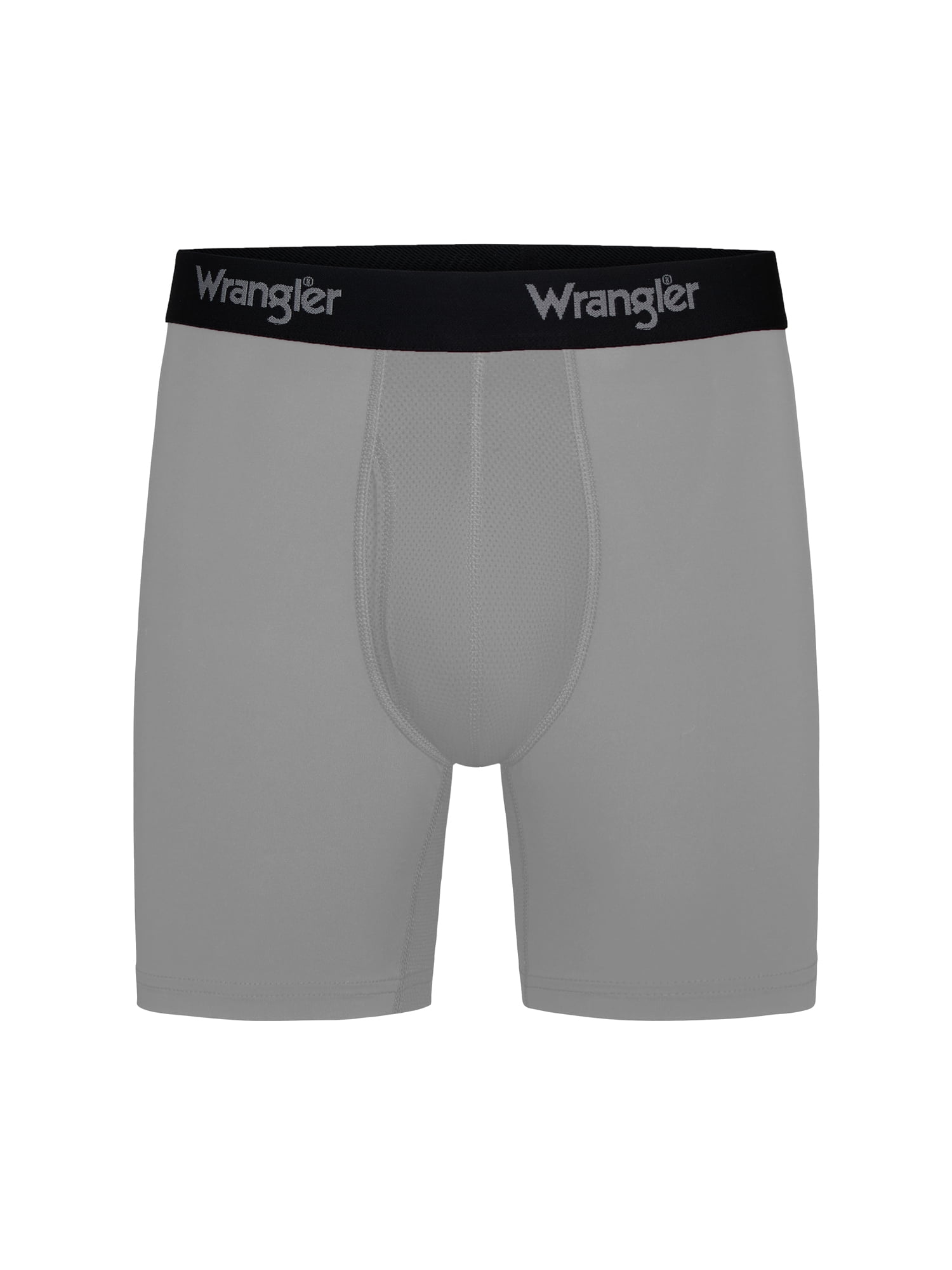 Wrangler Cool Carpenter 6" Boxer Briefs Men's Underwear, Large, Light Gray/Tibetan Red/Naval Academy, 3-Pack