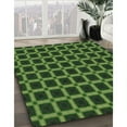 thumbnail image 3 of Ahgly Company Machine Washable Indoor Square Transitional Dark Lime Green Area Rugs, 5' Square, 3 of 7