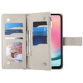 thumbnail image 4 of Funda cartera GANGXUN para Samsung Galaxy M13 4G , cuero PU con tarjetero, cremallera, correa de mano, soporte y protección 1096°, 4 of 6
