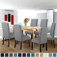 thumbnail image 2 of 2 Packs Chair Covers, Stretch Parson Chair Covers, Dining Room Chair Covers, Kitchen Chair Covers Set of 2, Light Grey, 2 of 7