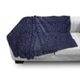 thumbnail image 3 of Indigo Soft Flannel Fleece Throw Blanket, Victorian Vintage Royal Times Inspired Floral Leaves Swirls Image Artprint, Cozy Plush for Indoor and Outdoor Use, 50" x 70", Dark Blue, by Ambesonne, 3 of 6