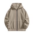 thumbnail image 5 of Besolor Teen Kids Girls Clothes Sweatshirts Casual Removable Long Sleeve Hoodies Fall Winter Oversized Fleece Jackets with Pocket(15-16 Years,Khaki), 5 of 7