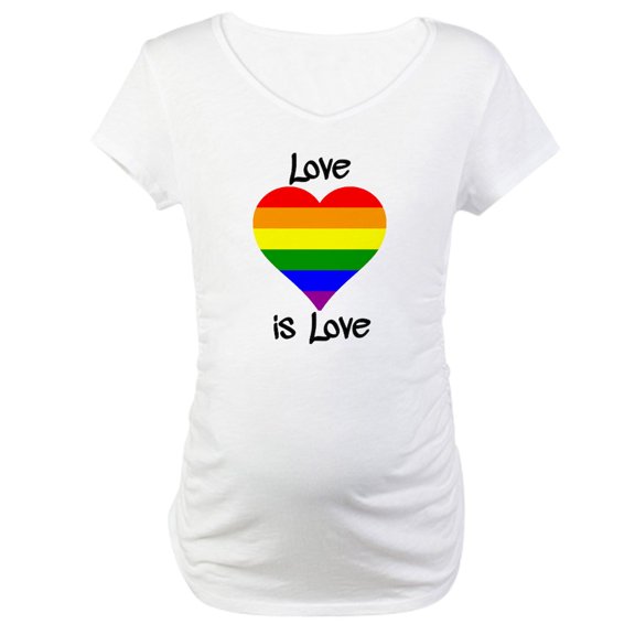 CafePress - Love Is Love Maternity T Shirt - Cotton Maternity T-shirt, Cute & Funny Pregnancy Tee