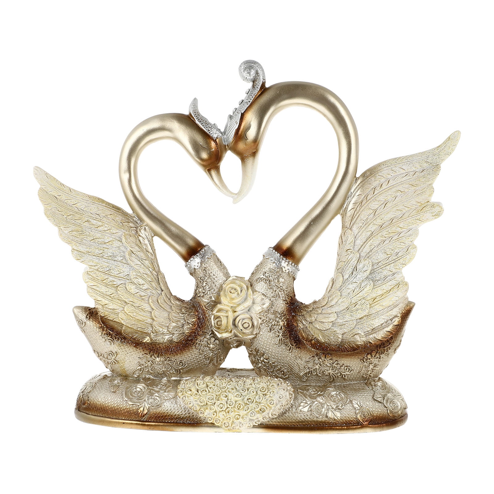 Swan Couple Sculpture Statue Figurine Lover Resin Bird Figurines Model ...