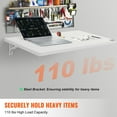 thumbnail image 4 of Wall Mount Drop Leaf Table, 35.4x19.7in Folding Desk, White Floating Desk for Small Spaces, Kitchen, Office - Space Saving Fold Down Table, 4 of 11