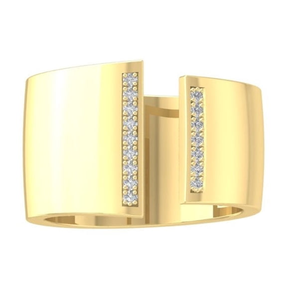 Araiya Fine Jewelry 10K Yellow Gold Round-shape Lab Grown Diamond Fashion Band Ring ( 1/10 cttw, D-F Color, VS Clarity) Size 9.5