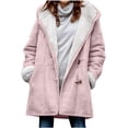 thumbnail image 6 of Womens Plus Size Winter Coats Warm Sherpa Fleece Lined Jackets Hooded Parka Faux Suede Pea Coat Outerwear 2024, 6 of 11