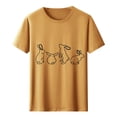 thumbnail image 3 of Tops de Cuello Alto para las Mujeres Amante Impreso Camiseta Cuello Redondo Manga Corta, Poliéster Spandex, 3 of 7