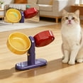 thumbnail image 3 of Cat Bowl - Elevated Cat Bowl Adjustable Height Rotating Pet Food Bowl Non-Slip Large Capacity Water Dish Raised Feeder Stand for Neck Protector Cat Dining Station Purple, 3 of 5