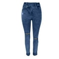 thumbnail image 4 of Gibobby Jeans pantalones de mujer Mujer 2023 Moda Casual Sexy Personalidad Ripped Stretch Botones Jeans Pantalón ajustado(Azul,CH), 4 of 5