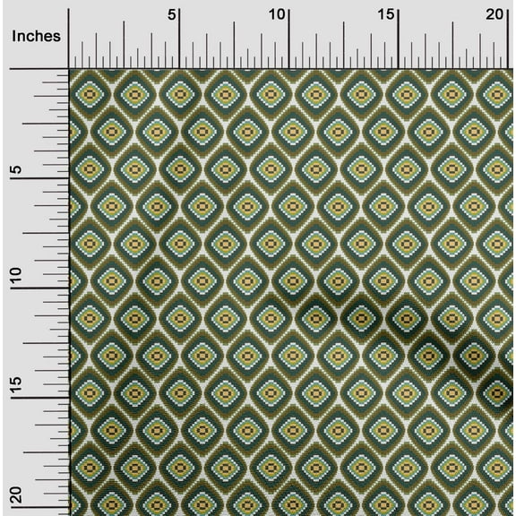 oneOone Cotton Flex Fabric Diamond Flame Stitch_Printed Fabric 1 Yard 40 Inch Wide