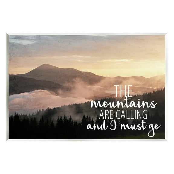 Stupell Industries Mountains Are Calling Landscape Landscape Painting Unframed Art Print Wall Art, 15 x 10