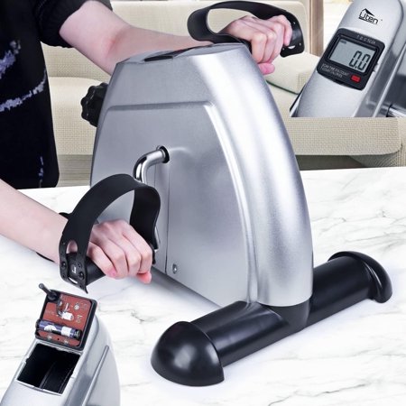 Mini Exercise Bike Stepper Indoor Exercise Bicycles Exerciser Under Desk Fitness Equipment with LCD Screen Display