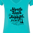 thumbnail image 4 of Inktastic Myrtle Beach is My Happy Place with Palm Trees Women's V-Neck T-Shirt, 4 of 5