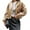 Khaki, variant on Womens Faux Leather Bomber Jackets Baseball Collar Zip Up Cropped Biker Coat with Pockets