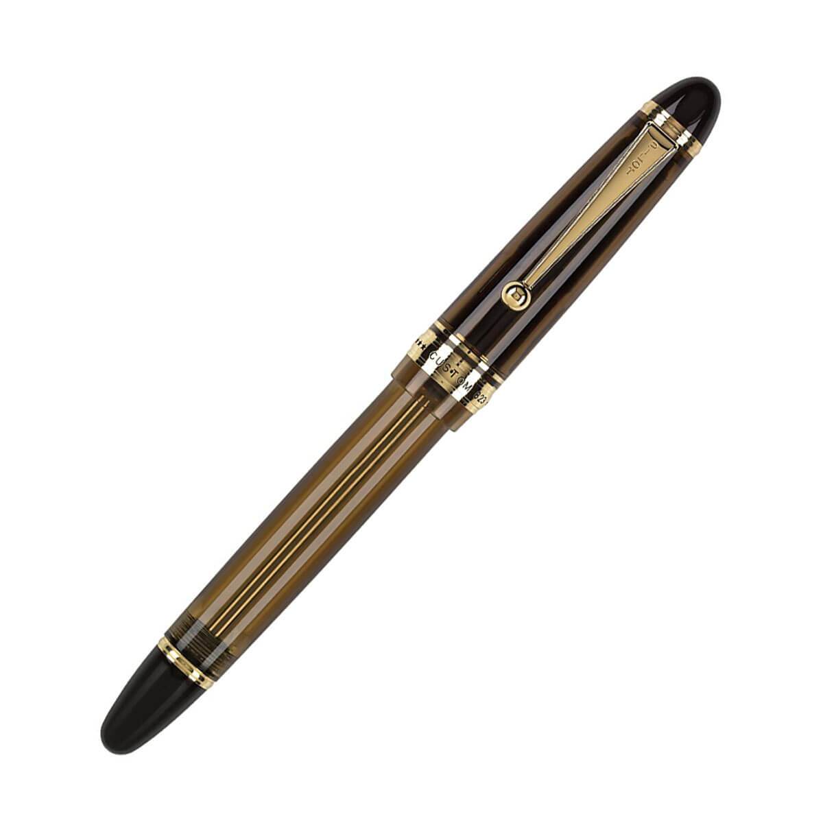 Pilot Custom 823 Fountain Pen, Amber Barrel, Blue Ink, Medium Nib (60556)