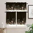 thumbnail image 3 of Mushroom Curtain Valance 3 Piece Set,Vintage Dragonfly Moth Animal Plant Pattern Rustic Woodland Bedroom Living Room Kitchen 54''''x18''''+27''''x24''''x2（3 Piece）, 3 of 5