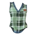 thumbnail image 5 of Tank Tops for Women V Neck Pleated Print Sleeveless Satin Summer Tops, 5 of 5