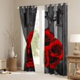 thumbnail image 3 of Feelyou Red Rose Flower Black Out Curtains for Couple, Romantic Flower Floral Curtains Pack of 2 (42x63 Each), Happy Valentine's Day Bedroom Curtains, Living Room Curtains Decor, 3 of 6