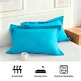 thumbnail image 4 of 2 Pack Standard Brushed Microfiber Pillow Shams with 2" Flange, Super Soft and Cozy, Wrinkle, Fade, Stain Resistant Sham, Blue, 20x26 inches, 4 of 8