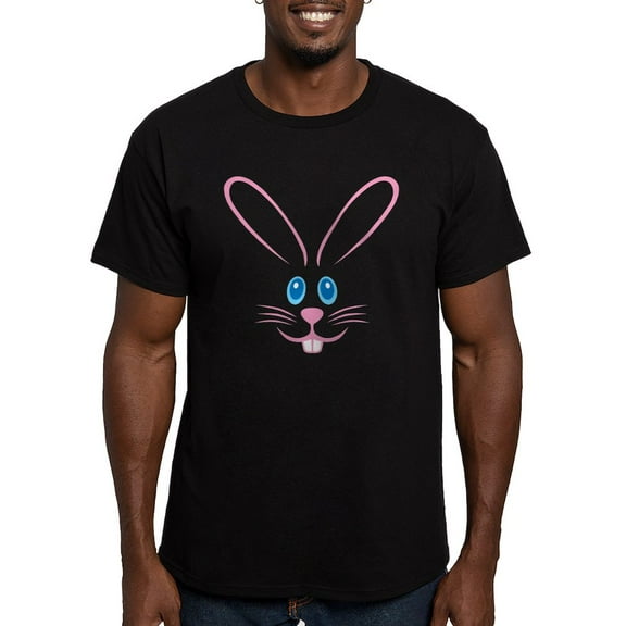 CafePress - Pink Bunny Face Men's Fitted T Shirt (Dark) - Men's Fitted T-Shirt