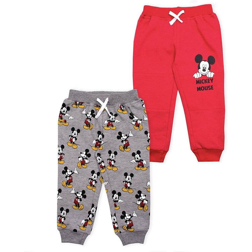 Disney 2-Pack Mickey Mouse Toddlers and Boys Joggers Pants Red ...