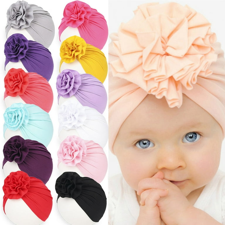 Travelwant 4Pcs Set Newborn Baby Cotton Cloth Turban Toddler Rabbit Hospital Hat Ear Hat Kids Set Baby Cap