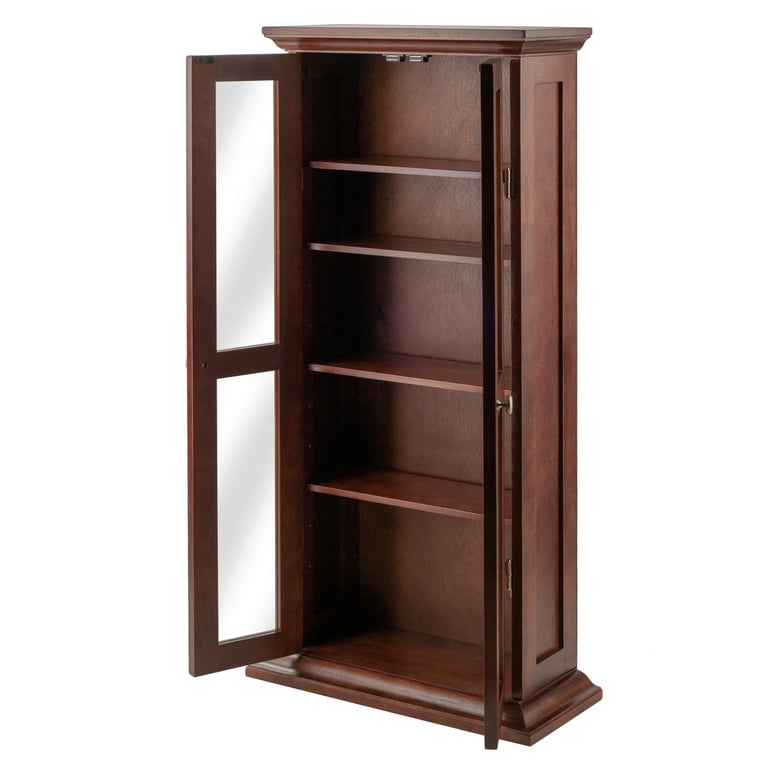 Winsome Wood Holden Media Cabinet with Glass Doors, Walnut Winsome Wood Holden Media Cabinet with Glass Doors, Walnut