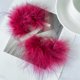 thumbnail image 5 of Pendientes de collar de mujer de nicho peludo con corbata de plumas dulce y fresca corta de fiesta excesiva color burdeos, 5 of 5